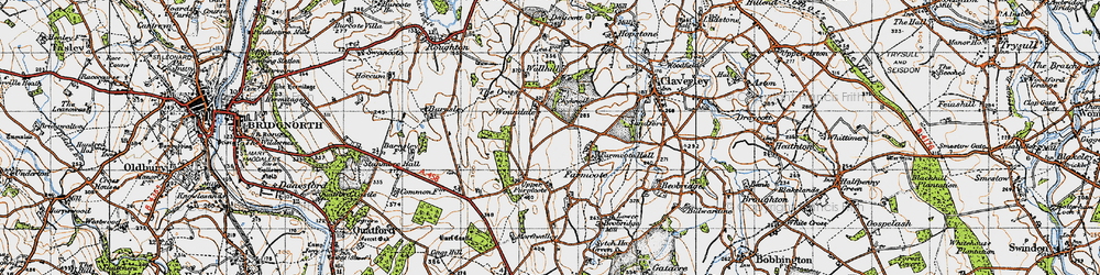 Old map of Woundale in 1946