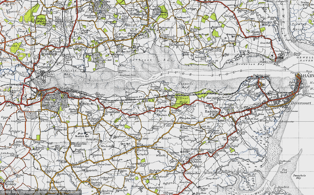 Old Map of Wrabness, 1946 in 1946