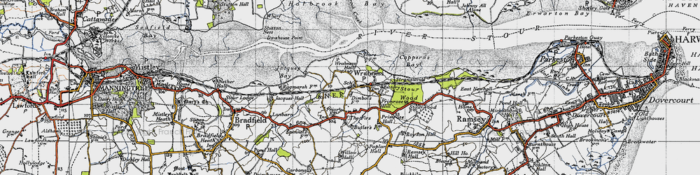 Old map of Wrabness in 1946