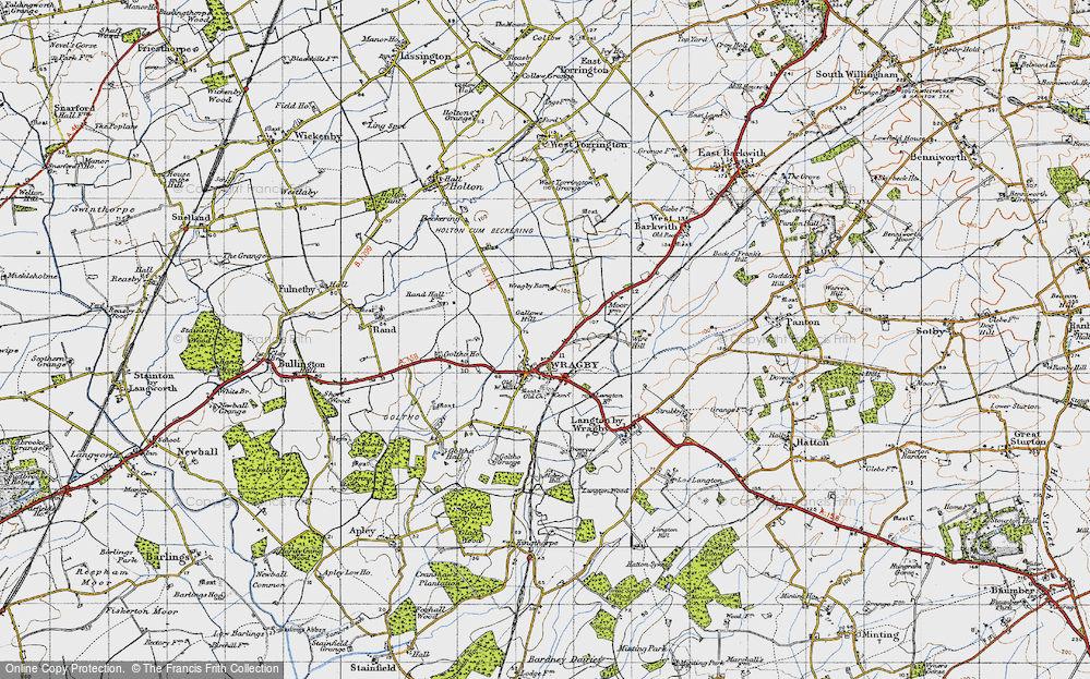 Old Map of Wragby, 1946 in 1946