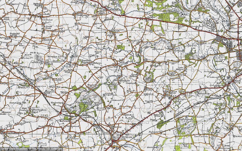Old Map of Wramplingham, 1945 in 1945