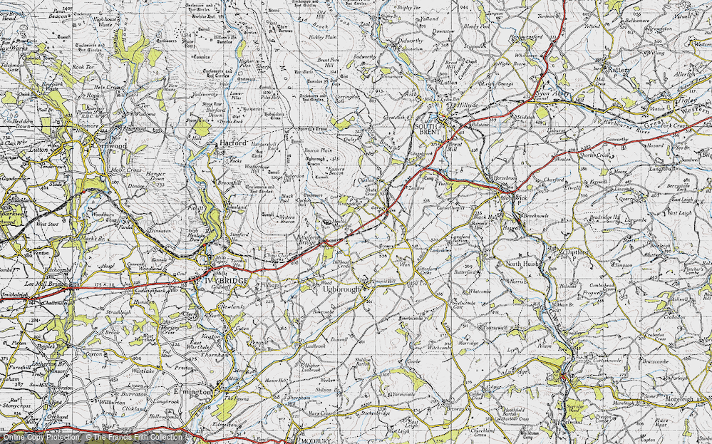 Old Map of Wrangaton, 1946 in 1946