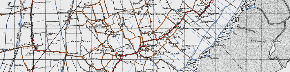 Old map of Wrangle in 1946