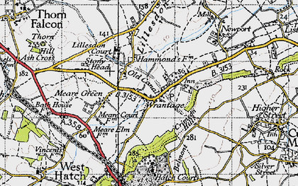 Old map of Wrantage in 1945
