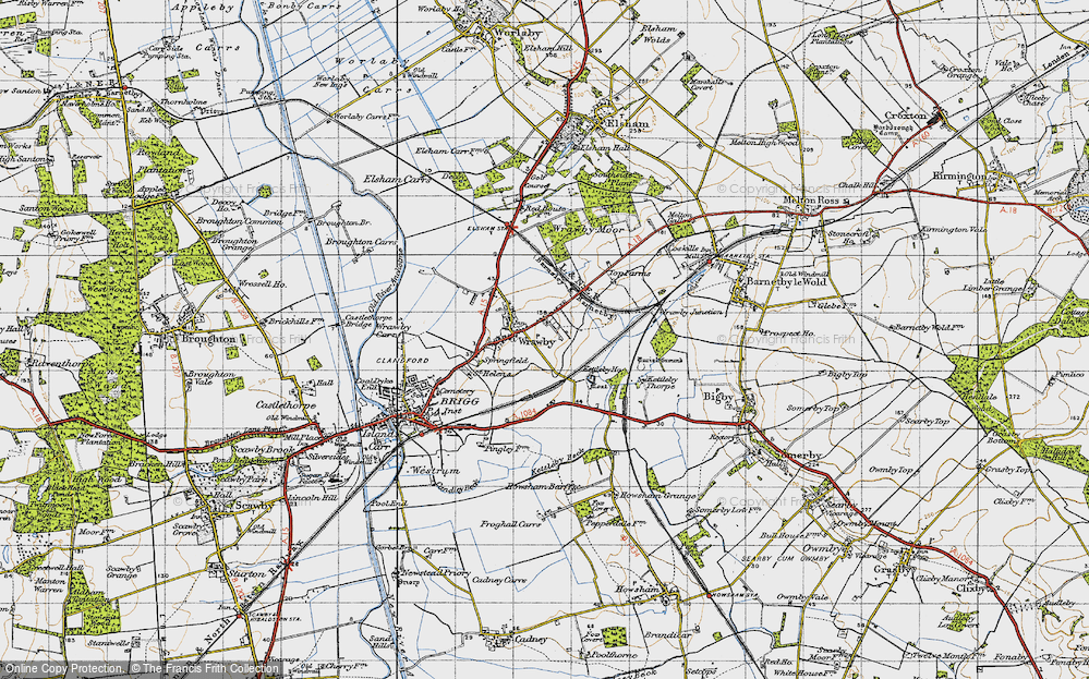 Old Map of Wrawby, 1947 in 1947