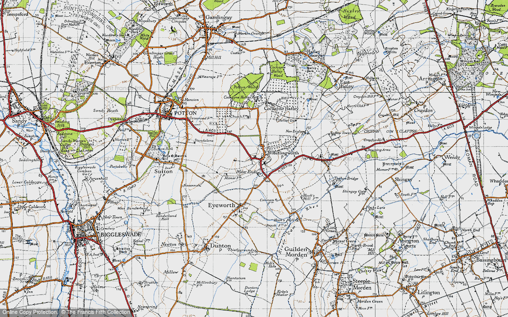 Old Map of Wrestlingworth, 1946 in 1946