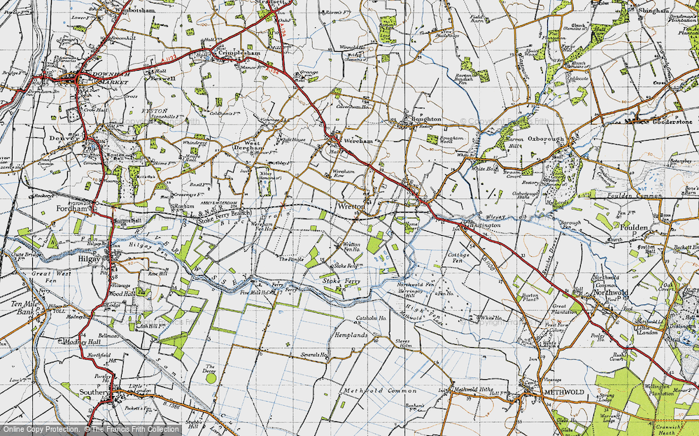 Old Map of Wretton, 1946 in 1946