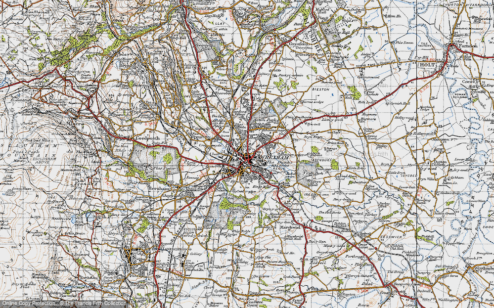 Old Map of Wrexham, 1947 in 1947