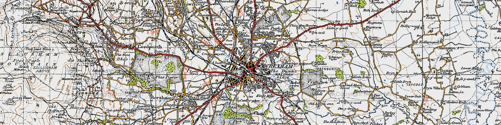 Old map of Wrexham in 1947