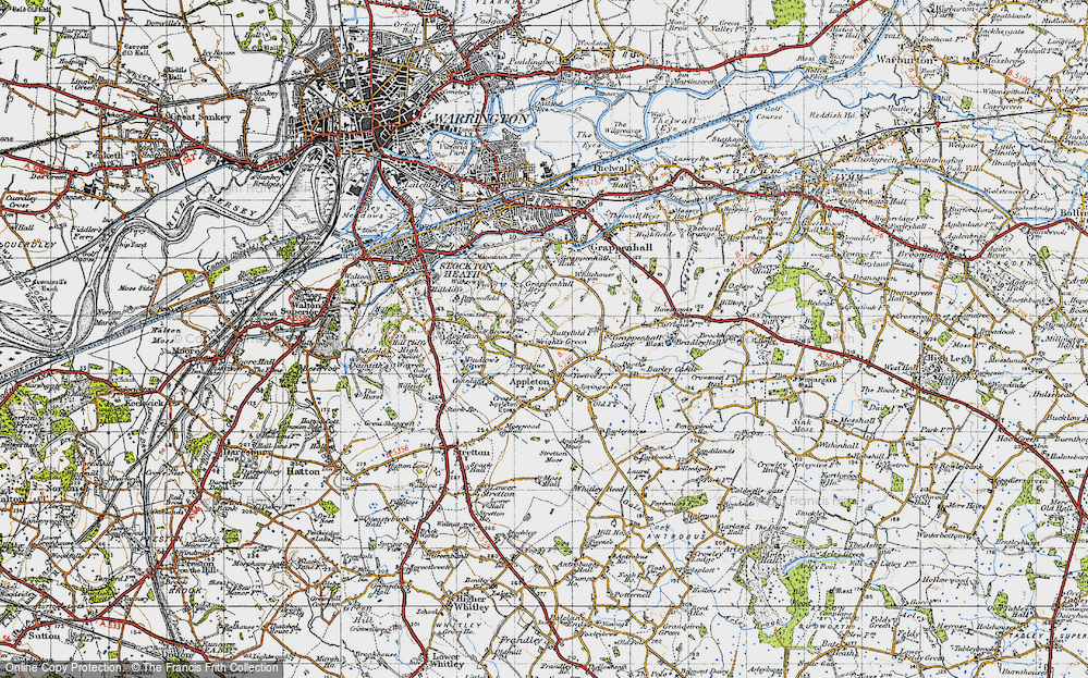 Old Map of Historic Map covering Reddish Hall in 1947