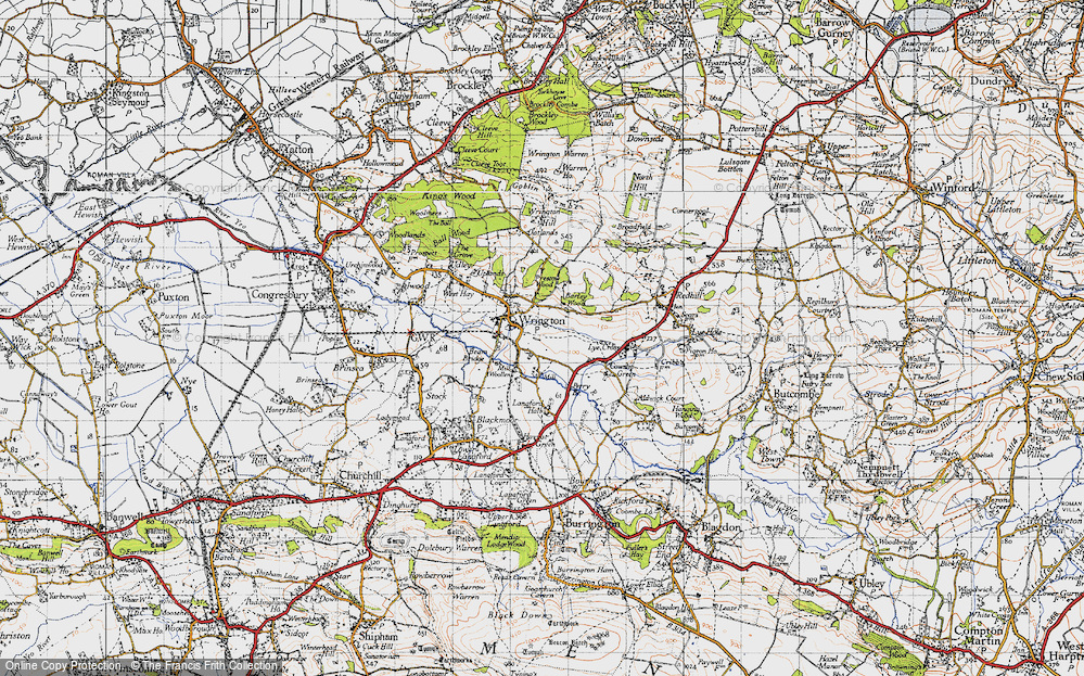 Old Map of Wrington, 1946 in 1946