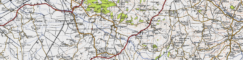 Old map of Wrington in 1946