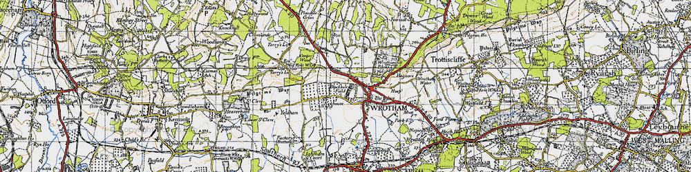 Old map of Wrotham in 1946