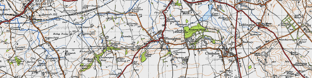 Old map of Wroughton in 1947