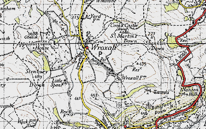 Old map of Wroxall in 1945