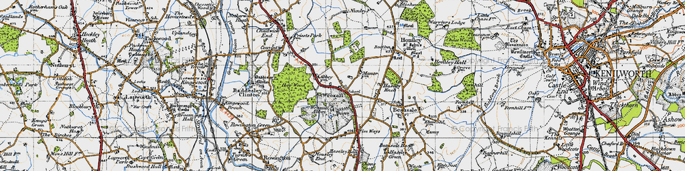 Old map of Wroxall in 1947