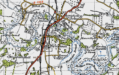 Old map of Wroxham in 1945