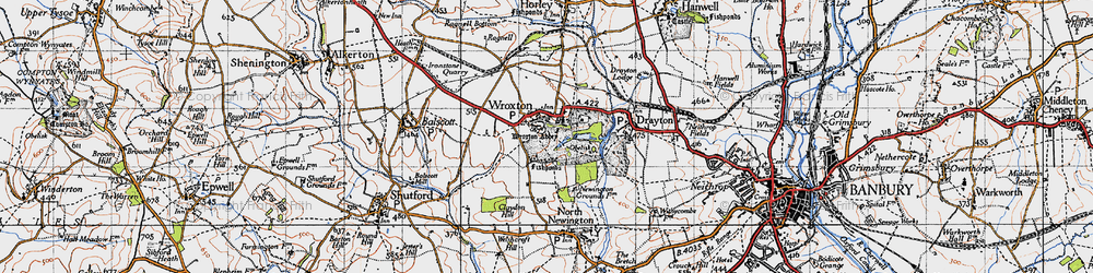 Old map of Wroxton in 1946