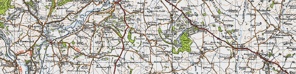Old map of Wyaston in 1946