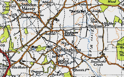 Old map of Wyatt's Green in 1946