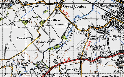 Old map of Wybers Wood in 1946