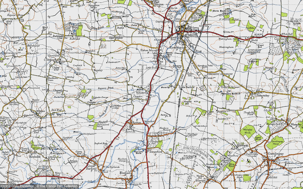 Old Map of Wyboston, 1946 in 1946