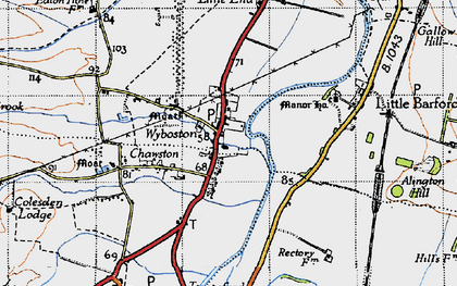 Old map of Wyboston in 1946