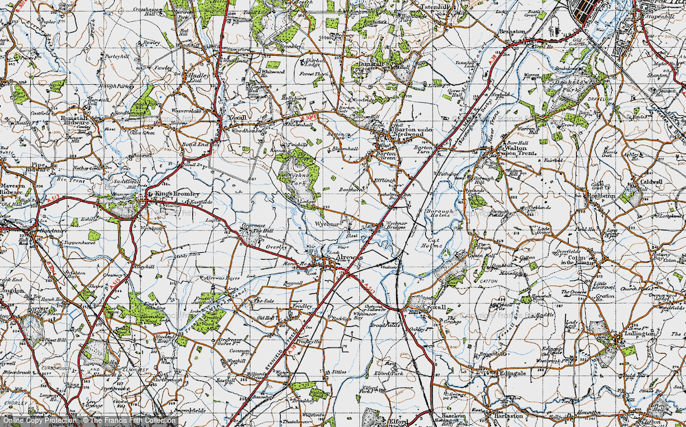 Old Map of Wychnor, 1946 in 1946