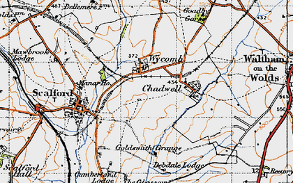 Old map of Wycomb in 1946
