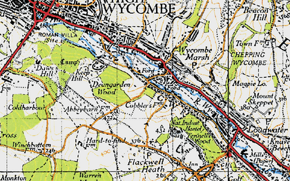 Old map of Wycombe Marsh in 1947