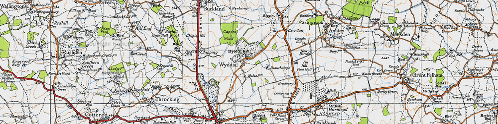 Old map of Wyddial in 1946