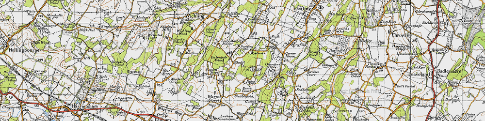 Old map of Wyebanks in 1946