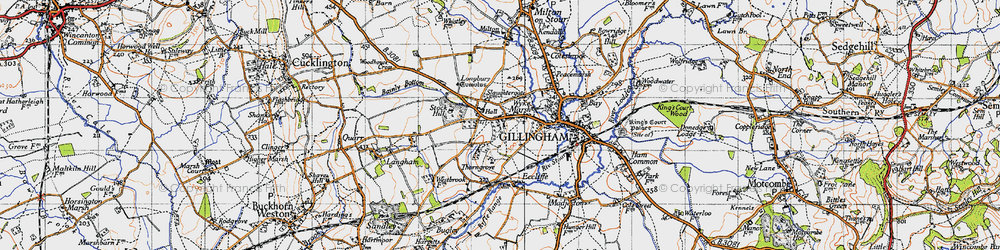 Old map of Stock in 1945