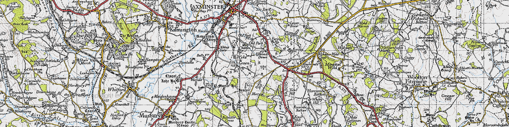 Old map of Wyke Green in 1945