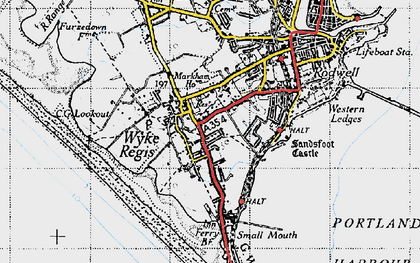 Old map of Wyke Regis in 1946