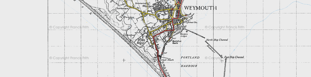 Old map of Wyke Regis in 1946
