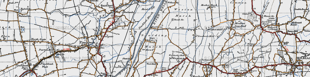Old map of Wykeham in 1946