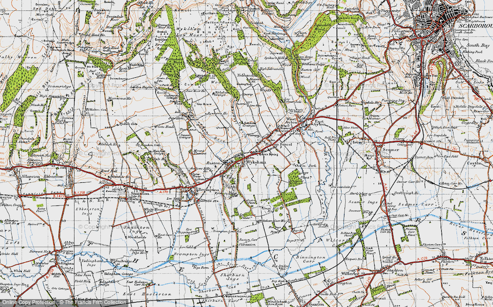 Old Map of Historic Map covering Beedale Beck in 1947