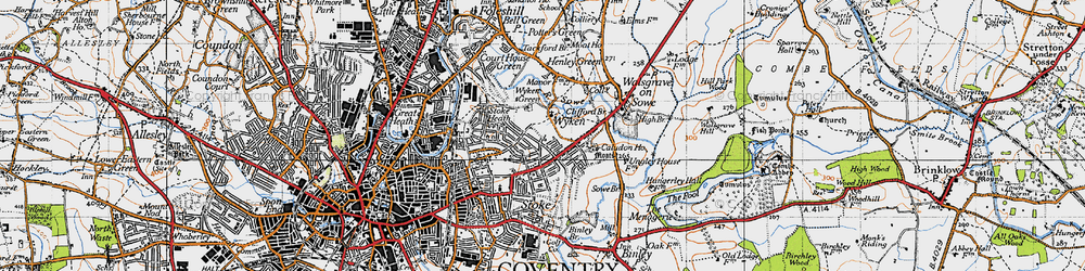 Old map of Wyken in 1946