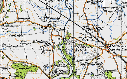Old map of Wykey in 1947