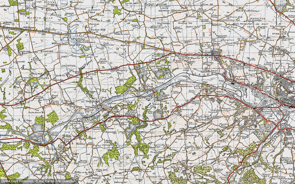 Old Map of Wylam, 1947 in 1947