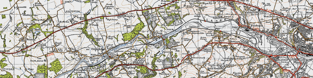Old map of Wylam in 1947