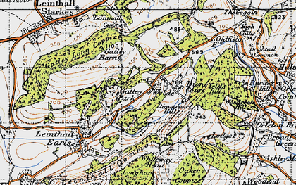 Old map of Yeld's Hill in 1947