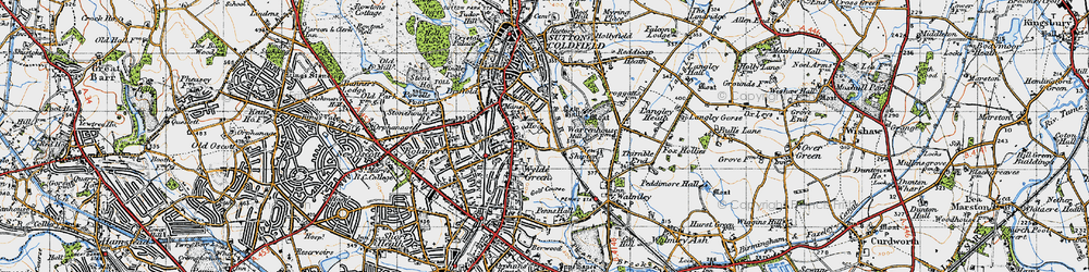 Old map of Wylde Green in 1946