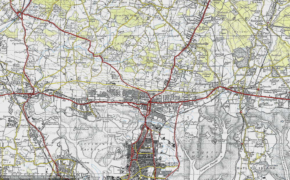 Old Map of Wymering, 1945 in 1945
