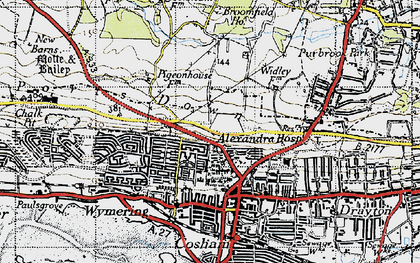 Old map of Wymering in 1945