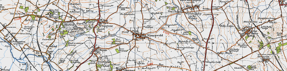 Old map of Wymeswold in 1946