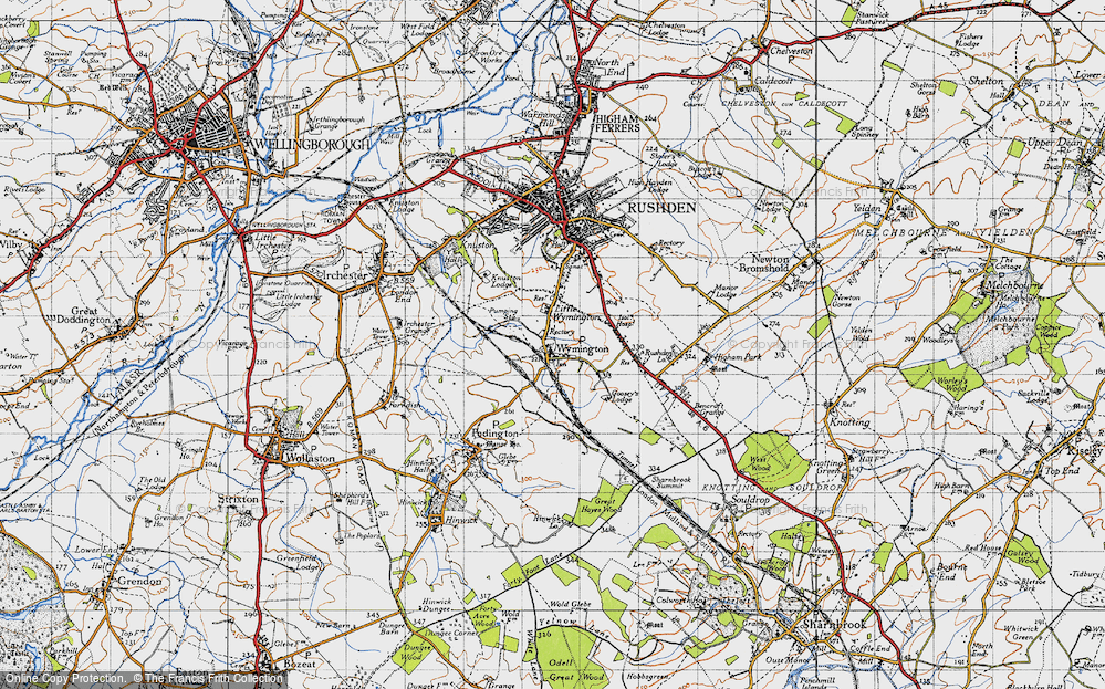 Old Map of Wymington, 1946 in 1946