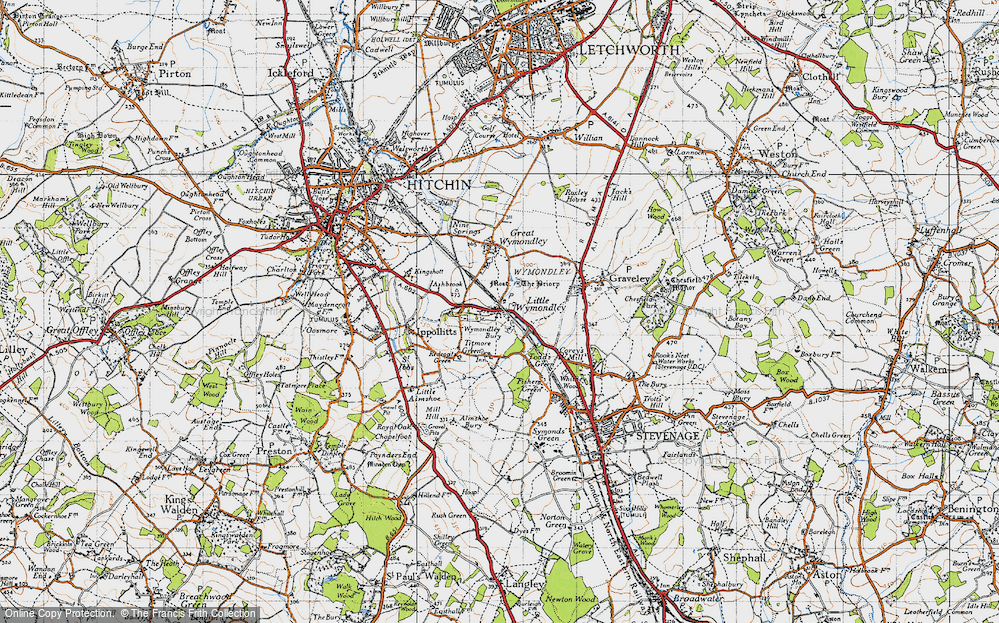 Old Map of Wymondley Bury, 1946 in 1946