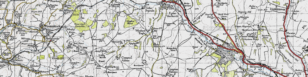 Old map of Wynford Eagle in 1945